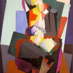 Diego Rivera Mother-Child Portrait - 1916 Cubist Style Oil Painting Reproduction from Carrillo Gil Museum