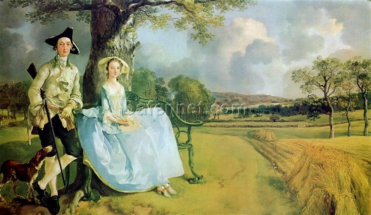 INSPIRED BY Thomas Gainsborough – English Countryside Portrait | Handmade Oil Painting for Elegant Wall Art | DaFen Village Studio