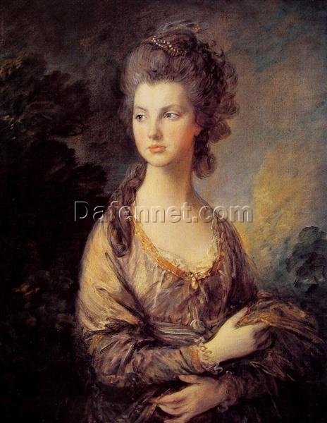 INSPIRED BY Thomas Gainsborough’s “Mrs. Graham” – Custom Rococo Oil Portrait | DaFen Village Studio