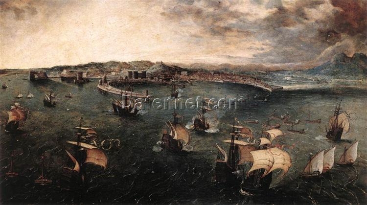 Pieter Bruegel the Elder – Naval Battle in the Gulf of Naples (1560), Northern Renaissance Battle Painting