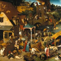 Netherlandish Proverbs (1559) – Hand-Painted Allegorical Oil Painting by Pieter Bruegel the Elder