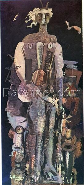 Expressionist Portrait Oil Painting – Georges Braque ‘La Nuit’ (1951), Hand-Painted on Canvas