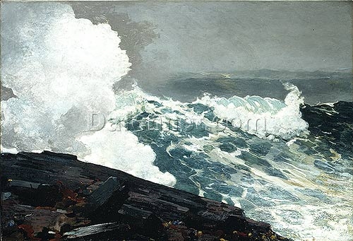 Northeaster by Winslow Homer: Realism Marina Painting on Canvas