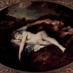 Jupiter and Antiope – Nymph and Satyr by Antoine Watteau, 1715 Rococo Mythological Painting Reproduction | Custom Oil Art from DaFen Village Studio