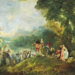 Antoine Watteau's The Embarkation for Cythera – Rococo 1717 Oil Painting Reproduction | Handcrafted Art from DaFen Village Studio