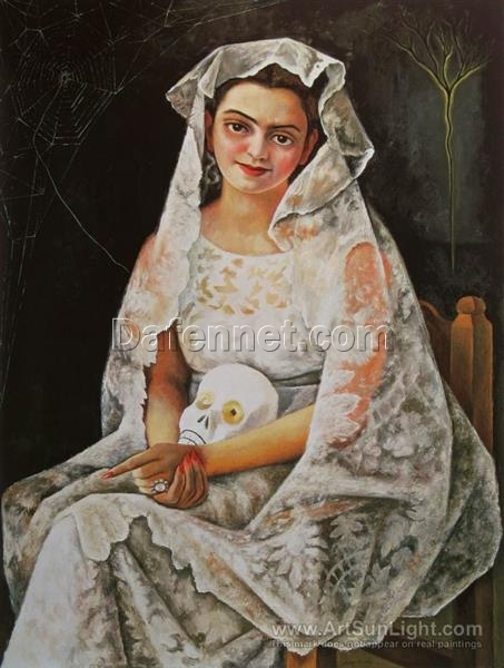 Diego Rivera ‘The Lady in White’ Art Deco Oil Painting – Iconic 1939 Portrait