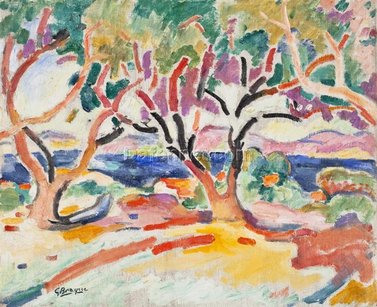 Georges Braque – Olive Trees (1907) – Fauvist Landscape Oil Painting