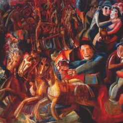 Pancake Tuesday (Maslenitsa) by Pavel Filonov – Custom Analytical Realism Painting | Russian Festival Art Reproduction from DaFen Studio