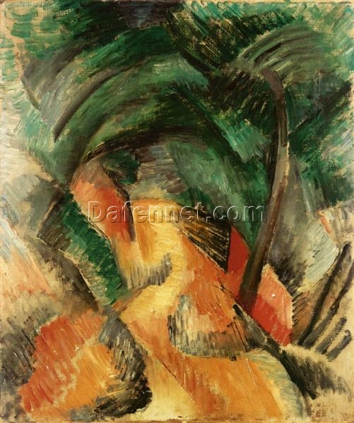 Custom Oil Painting – “Path at Estaque” by Georges Braque – Handmade Cubist Landscape Reproduction