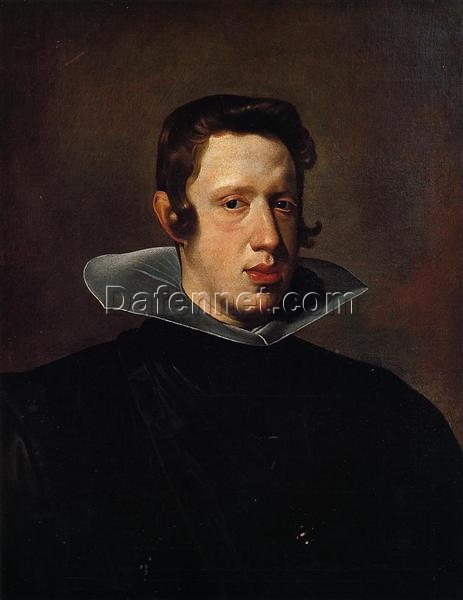 Velázquez’s Philip IV – 1623 Baroque Royal Portrait Oil Painting Replica for Historical Art Collectors