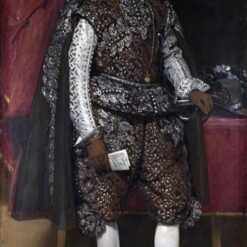 Buy Velázquez’s Philip IV of Spain in Brown and Silver – 1631 Baroque Royal Portrait Oil Painting on Canvas