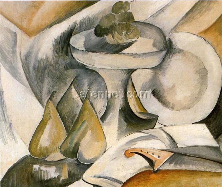 Georges Braque “Plate and Fruit Dish” – Cubist Still Life Oil Painting Reproduction