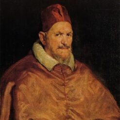 Pope Innocent X by Diego Velazquez – Religious Baroque Portrait Reproduction (1650) from DaFenVillage