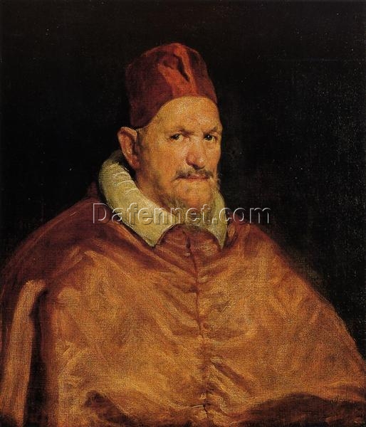 Pope Innocent X by Diego Velazquez – Religious Baroque Portrait Reproduction (1650) from DaFenVillage