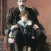 Custom Reproduction of Portrait of Arman Frantsevich Aziber and His Son (1915) by Pavel Filonov | Art Nouveau Oil Painting | DaFen Village Studio