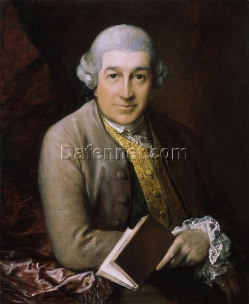 INSPIRED BY “Portrait of David Garrick” by Thomas Gainsborough – Personalized Rococo Oil Painting | DaFen Village Studio