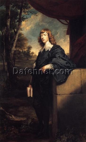 Hand-Painted Thomas Gainsborough ‘George Spencer, 2nd Earl Spencer’ c.1785 Portrait Reproduction – Rococo Nobleman Oil Painting – Dafen Village Canvas Art