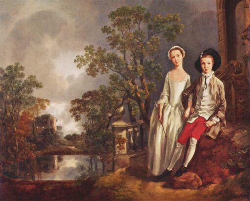 INSPIRED BY Thomas Gainsborough – Custom Rococo Portrait of Heneage Lloyd and Lucy | DaFen Village Studio