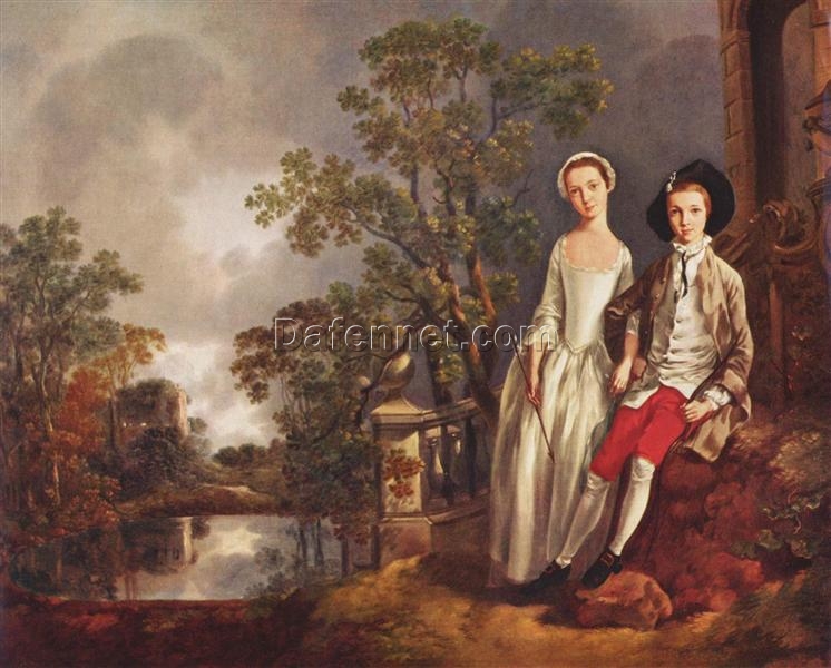 INSPIRED BY Thomas Gainsborough – Custom Rococo Portrait of Heneage Lloyd and Lucy | DaFen Village Studio