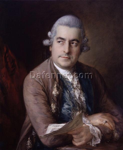 INSPIRED BY “Portrait of Johann Christian Bach” by Thomas Gainsborough – Custom Rococo Oil Painting | DaFen Village Studio
