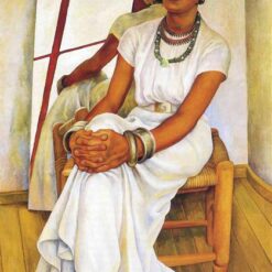 Custom Diego Rivera 'Portrait of Lupe Marin' Art Deco Oil Painting – 1938 Portrait