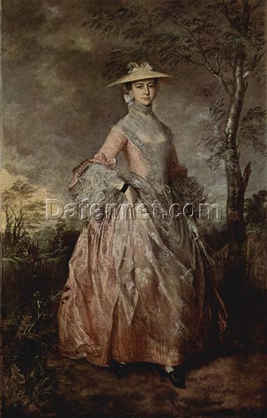 Thomas Gainsborough Mary, Countess Howe Portrait (c.1760) – Elegant Rococo Oil Painting