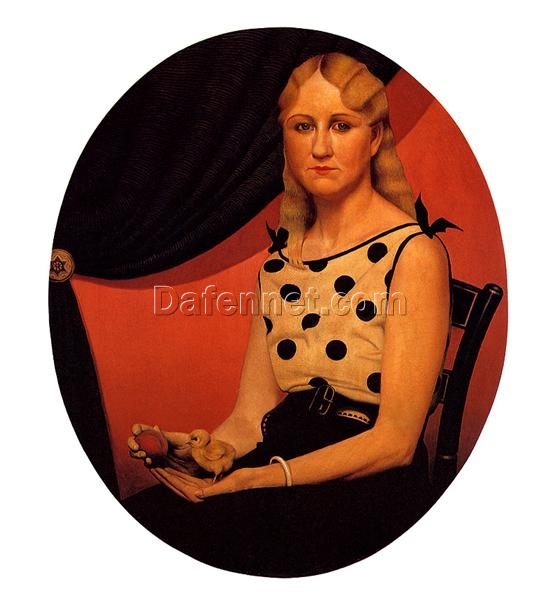 Portrait of Nan by Grant Wood – 1933 Regionalism Portrait Oil Painting Reproduction | Handcrafted Art from DaFen Village Studio