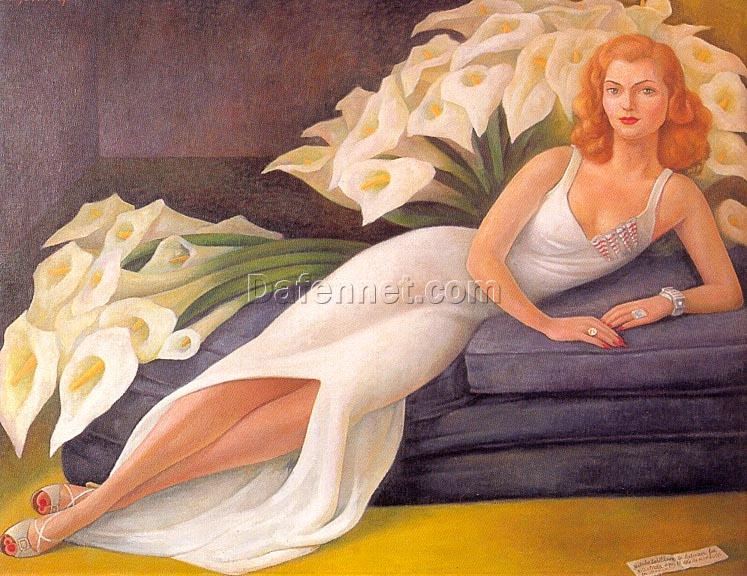 Diego Rivera ‘Portrait of Natasha Zakólkowa Gelman’ Oil Painting Reproduction – Art Deco Portrait