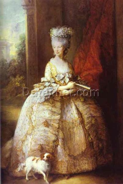 Portrait of Queen Charlotte (1781) by Thomas Gainsborough: Rococo Royal Portrait Oil Painting