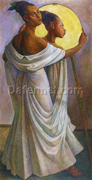 Diego Rivera ‘Portrait of Ruth Rivera’ Naïve Art Oil Painting – Iconic 1949 Portrait