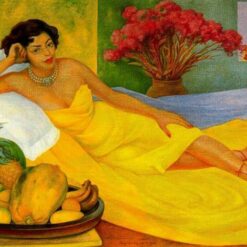 Diego Rivera 'Portrait of Sra. Dona Elena Flores de Carrillo' Art Deco Oil Painting – Iconic 1953 Portrait