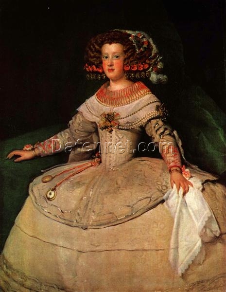 Velazquez Portrait of Infanta Maria Teresa – Future Queen of France (1652–1653) Baroque Oil Reproduction