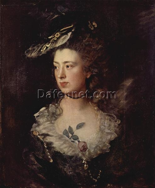 INSPIRED BY Thomas Gainsborough’s “Portrait of Mary Gainsborough” – Custom Rococo Portrait Oil Painting | DaFen Village Studio