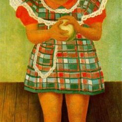 Diego Rivera 'Portrait of the Young Girl Elenita Carrillo Flores' Oil Painting Reproduction – Naïve Art Portrait