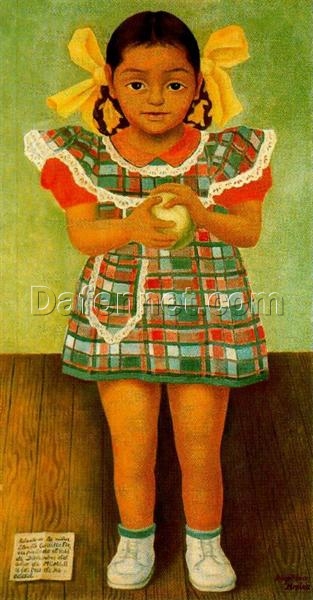 Diego Rivera ‘Portrait of the Young Girl Elenita Carrillo Flores’ Oil Painting Reproduction – Naïve Art Portrait