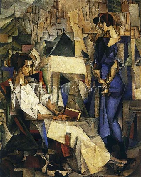 Diego Rivera ‘Portrait of Two Women’ Oil Painting Reproduction – Cubist Portrait