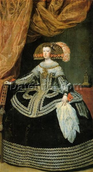 Velazquez Royal Portrait – Queen Mariana of Austria (1652–1653) Spanish Baroque Oil Reproduction