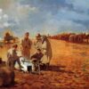 Winslow Homer Realism Genre Painting: Rainy Day in Camp (Camp near Yorktown) Oil on Canvas