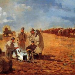 Winslow Homer Realism Genre Painting: Rainy Day in Camp (Camp near Yorktown) Oil on Canvas