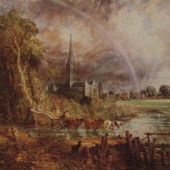 Hand-Painted Salisbury Cathedral Oil Painting Reproduction - John Constable's 1831 Romantic Landscape Masterpiece