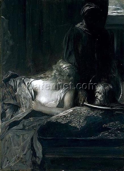 Benjamin Constant’s Salomé with the Head of John the Baptist – Hand-Painted Oil Reproduction