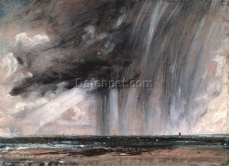 John Constable Seascape Study with Rain Cloud (c.1827) – Romanticism Oil Reproduction