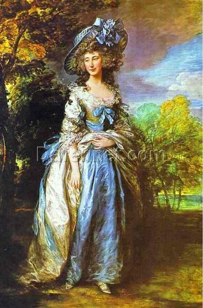 Museum-Quality Lady Sheffield Portrait – Gainsborough 1786 Rococo-Style Oil Painting Reproduction – Custom Sizes Available – Dafen Village Studio Masterpiece