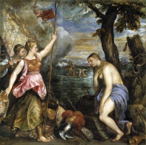 Titian’s Spain Succouring Religion – Mannerist Allegorical Painting, c.1575