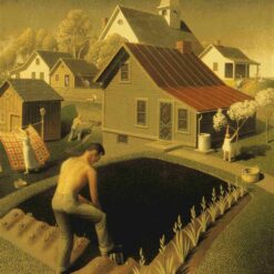 Grant Wood's Spring in Town – 1941 Regionalism Oil Painting | Custom Handcrafted Reproduction from DaFen Village Studio