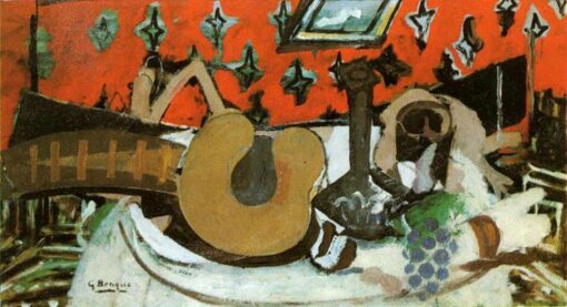 Georges Braque ‘Still Life Mandolin II’ 1939 – Abstract Cubist Still Life, Oil on Canvas