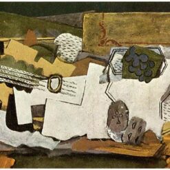 Still Life with a Guitar" – Custom Georges Braque Oil Painting – Cubist Home Décor