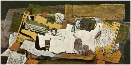 Still Life with a Guitar” – Custom Georges Braque Oil Painting – Cubist Home Décor