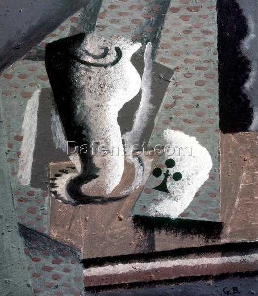 Custom Oil Painting – “Still Life with Glass Carafe and Phillips Ace” by Georges Braque