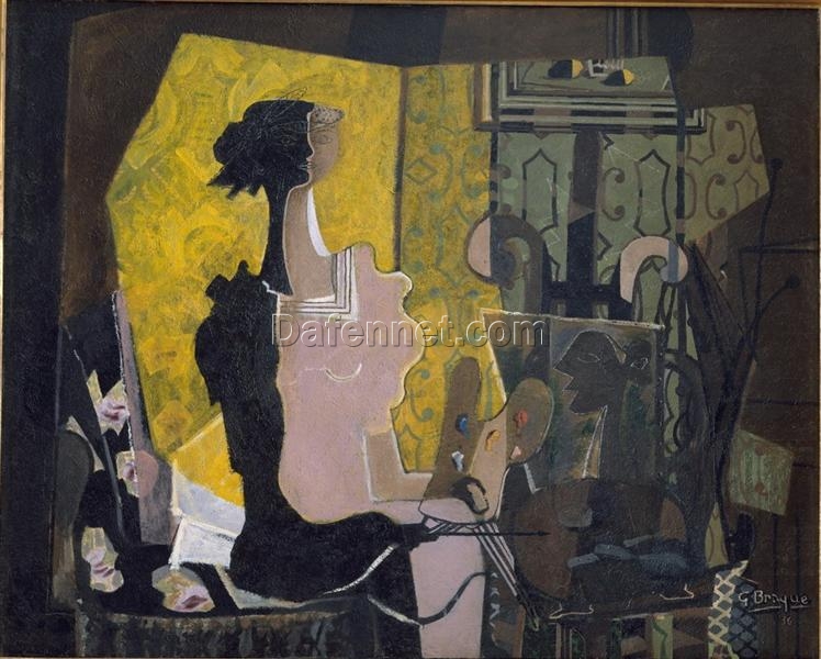 Woman with the Easel by Georges Braque – Cubism & Expressionism, 1936 Genre Painting